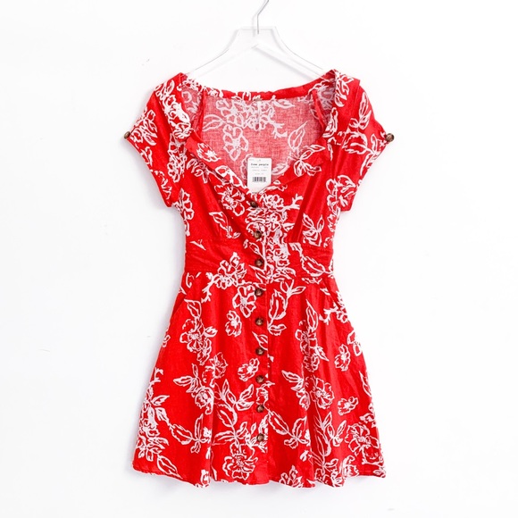Free People Dresses & Skirts - NWT Free People A Thing Called Love Mini Dress Red Floral Size 10